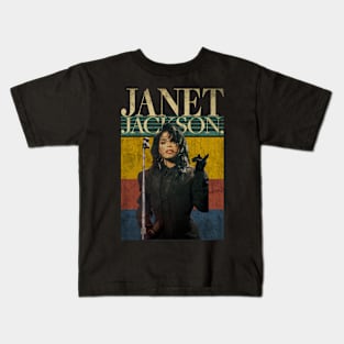 Janet Jackson // Aesthetic Vintage Style // Kids T-Shirt